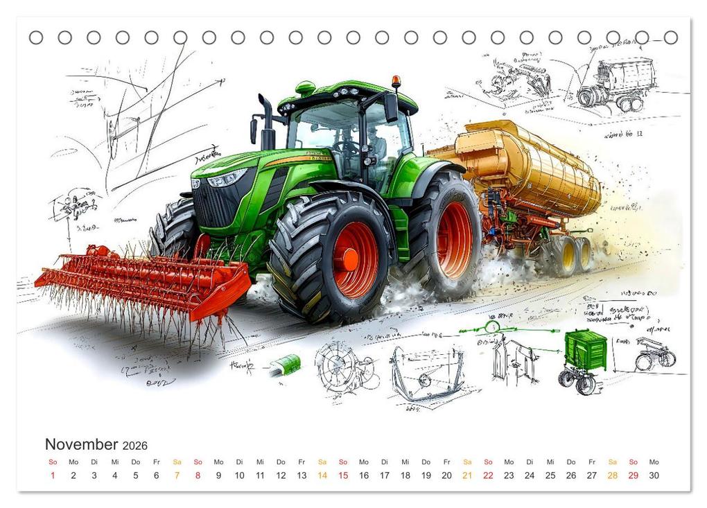 Weitere Ansicht: Traktoren - Design und Power Studien in Grün (Tischkalender 2026 DIN A5 quer), CALVENDO Monatskalender | Peter Roder, Calvendo
