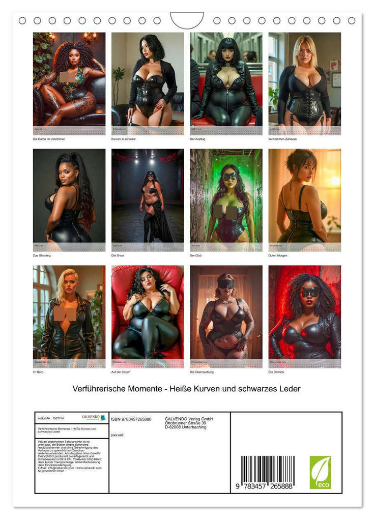 Weitere Ansicht: Verführerische Momente - Heiße Kurven und schwarzes Leder (Wandkalender 2026 DIN A4 hoch), CALVENDO Monatskalender | pixs:sell pixs:sell, Sell Pixs:Sell, Calvendo, pixs:sell