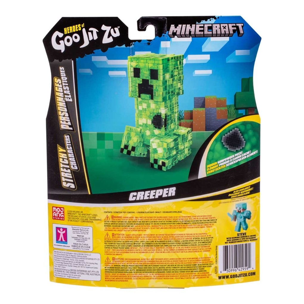 Weitere Ansicht: Moose Toys 300297 - Heroes Of Goo Jit Zu, Minecraft Hero Pack, Creeper, superelastisch, dehnbar bis 50 cm