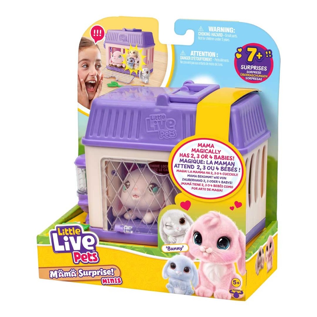 Weitere Ansicht: Moose Toys 300300 - Little Live Pets, Mama Surprise Mini Spielset Bunny, Interaktive Mini-Hasen Mama mit 4 Babys und Zubehör