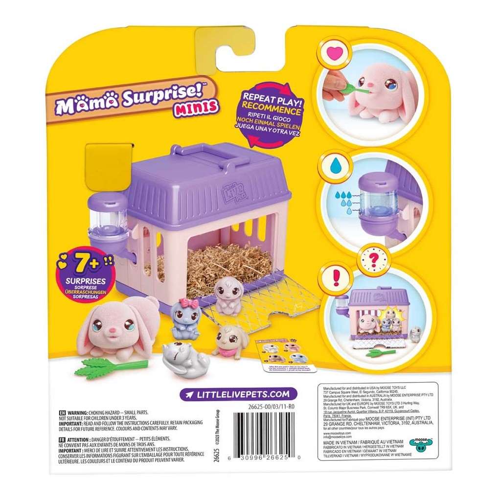 Weitere Ansicht: Moose Toys 300300 - Little Live Pets, Mama Surprise Mini Spielset Bunny, Interaktive Mini-Hasen Mama mit 4 Babys und Zubehör