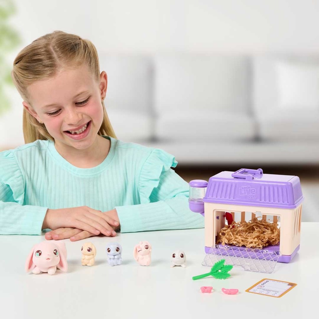 Weitere Ansicht: Moose Toys 300300 - Little Live Pets, Mama Surprise Mini Spielset Bunny, Interaktive Mini-Hasen Mama mit 4 Babys und Zubehör