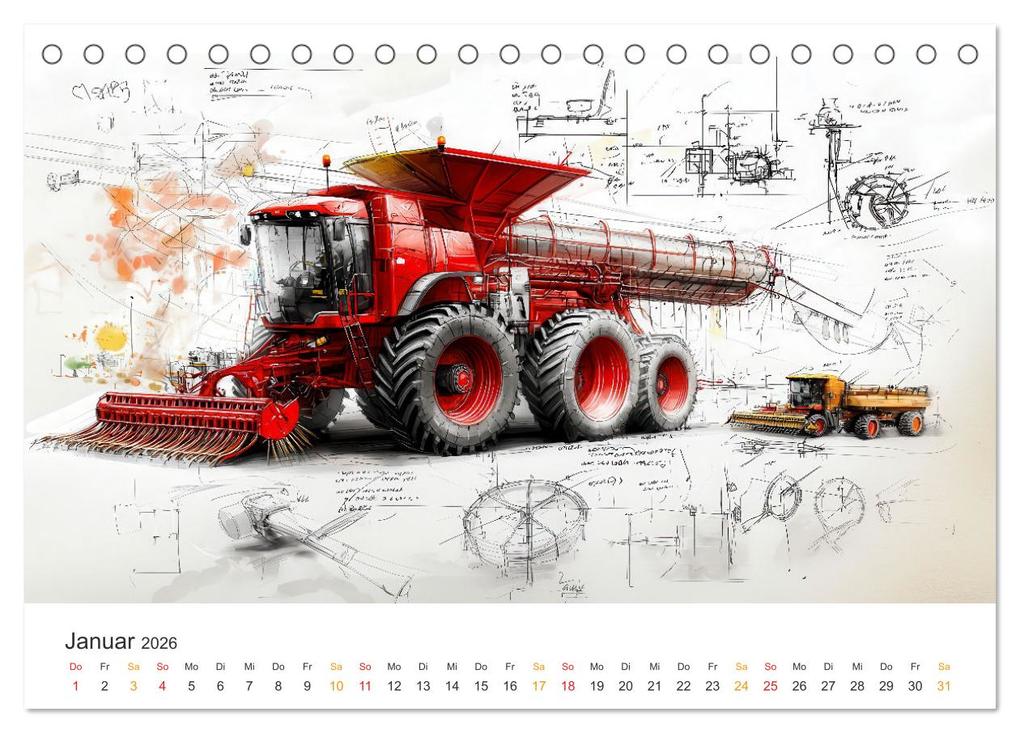 Weitere Ansicht: Mähdrescher - Design Studien (Tischkalender 2026 DIN A5 quer), CALVENDO Monatskalender | Peter Roder, Calvendo