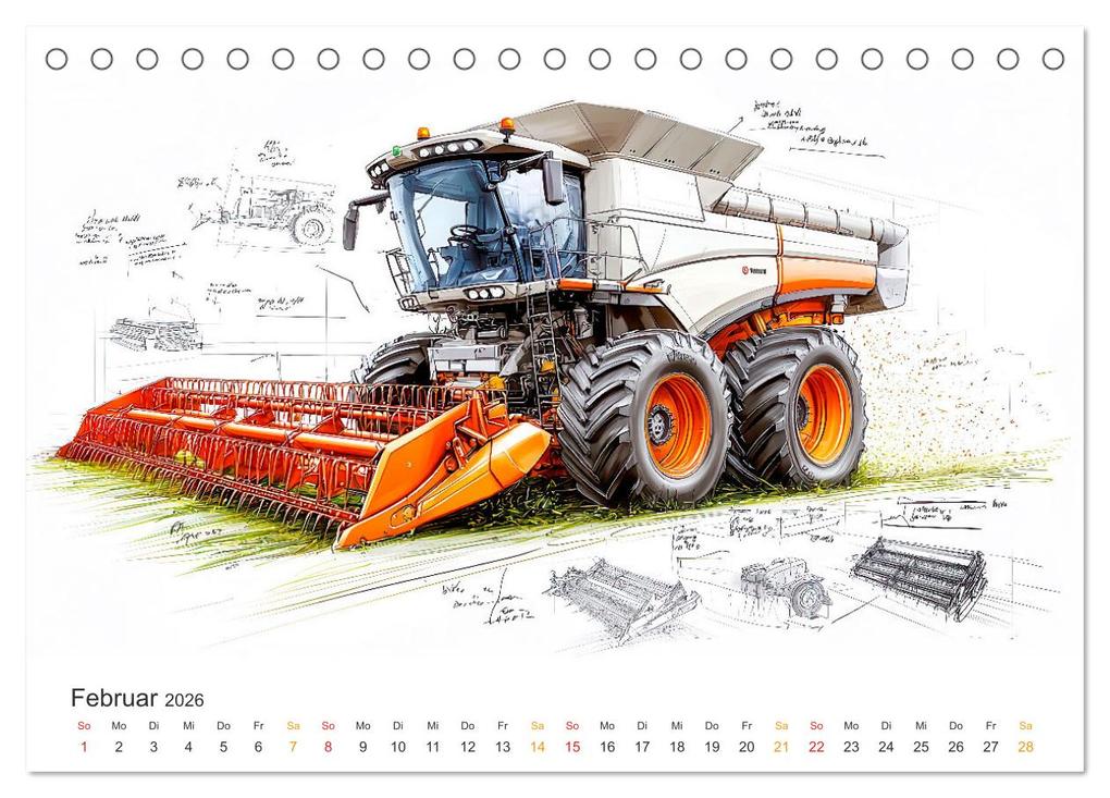 Weitere Ansicht: Mähdrescher - Design Studien (Tischkalender 2026 DIN A5 quer), CALVENDO Monatskalender | Peter Roder, Calvendo