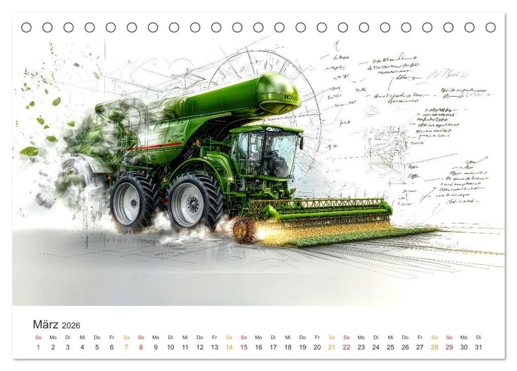Weitere Ansicht: Mähdrescher - Design Studien (Tischkalender 2026 DIN A5 quer), CALVENDO Monatskalender | Peter Roder, Calvendo