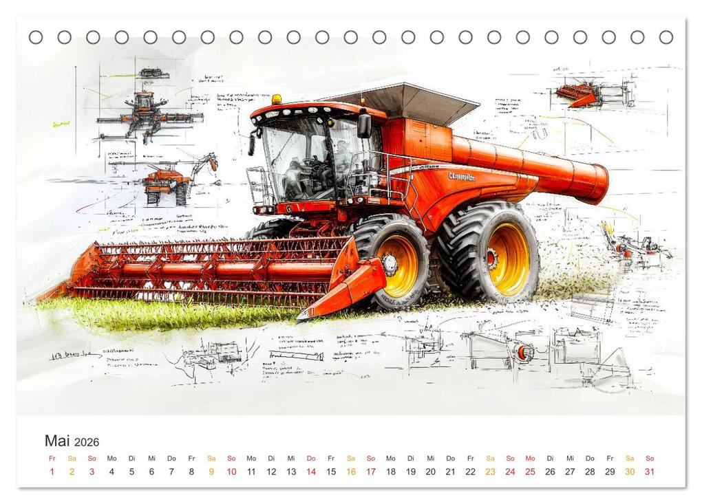 Weitere Ansicht: Mähdrescher - Design Studien (Tischkalender 2026 DIN A5 quer), CALVENDO Monatskalender | Peter Roder, Calvendo