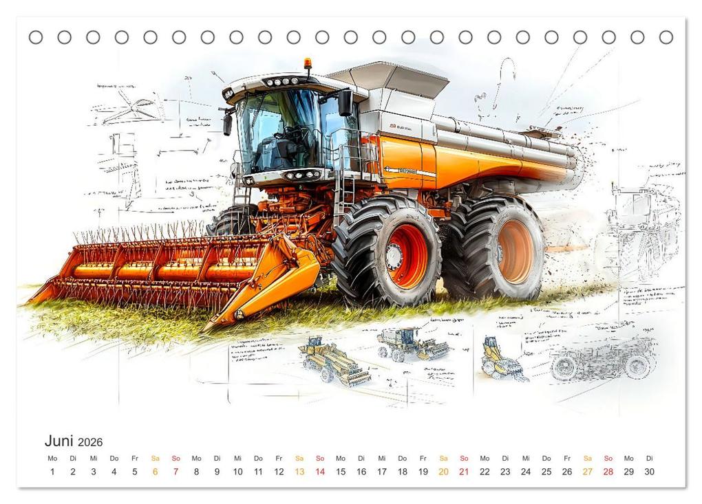 Weitere Ansicht: Mähdrescher - Design Studien (Tischkalender 2026 DIN A5 quer), CALVENDO Monatskalender | Peter Roder, Calvendo