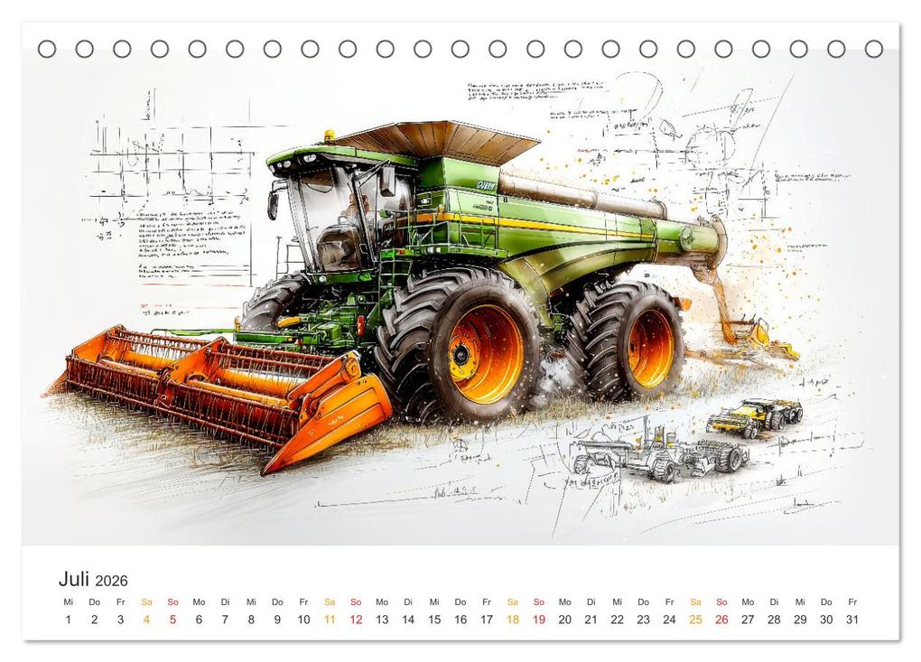Weitere Ansicht: Mähdrescher - Design Studien (Tischkalender 2026 DIN A5 quer), CALVENDO Monatskalender | Peter Roder, Calvendo