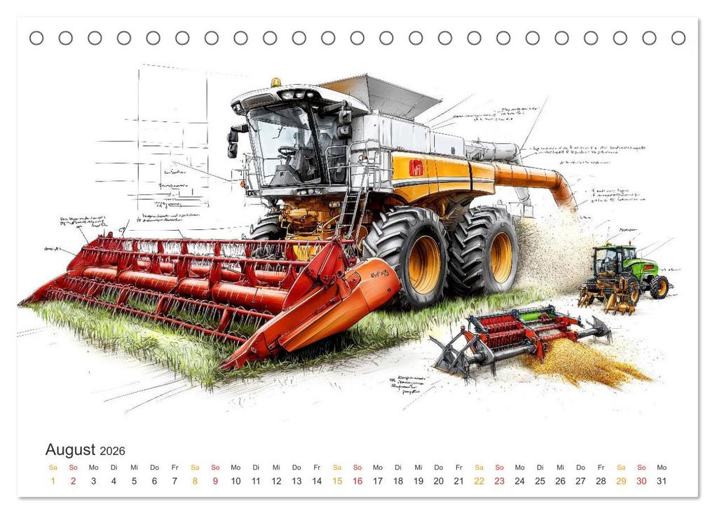 Weitere Ansicht: Mähdrescher - Design Studien (Tischkalender 2026 DIN A5 quer), CALVENDO Monatskalender | Peter Roder, Calvendo