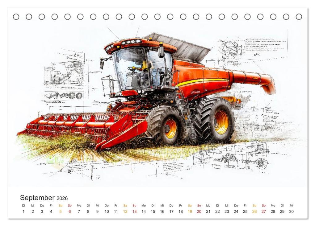 Weitere Ansicht: Mähdrescher - Design Studien (Tischkalender 2026 DIN A5 quer), CALVENDO Monatskalender | Peter Roder, Calvendo