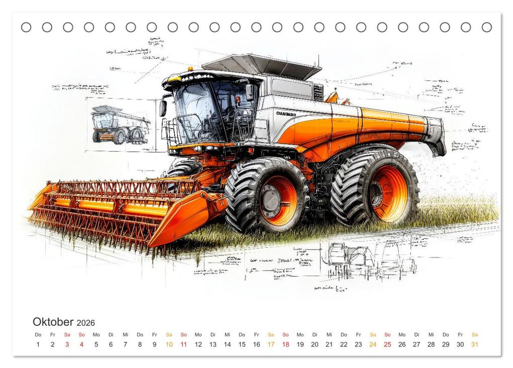 Weitere Ansicht: Mähdrescher - Design Studien (Tischkalender 2026 DIN A5 quer), CALVENDO Monatskalender | Peter Roder, Calvendo
