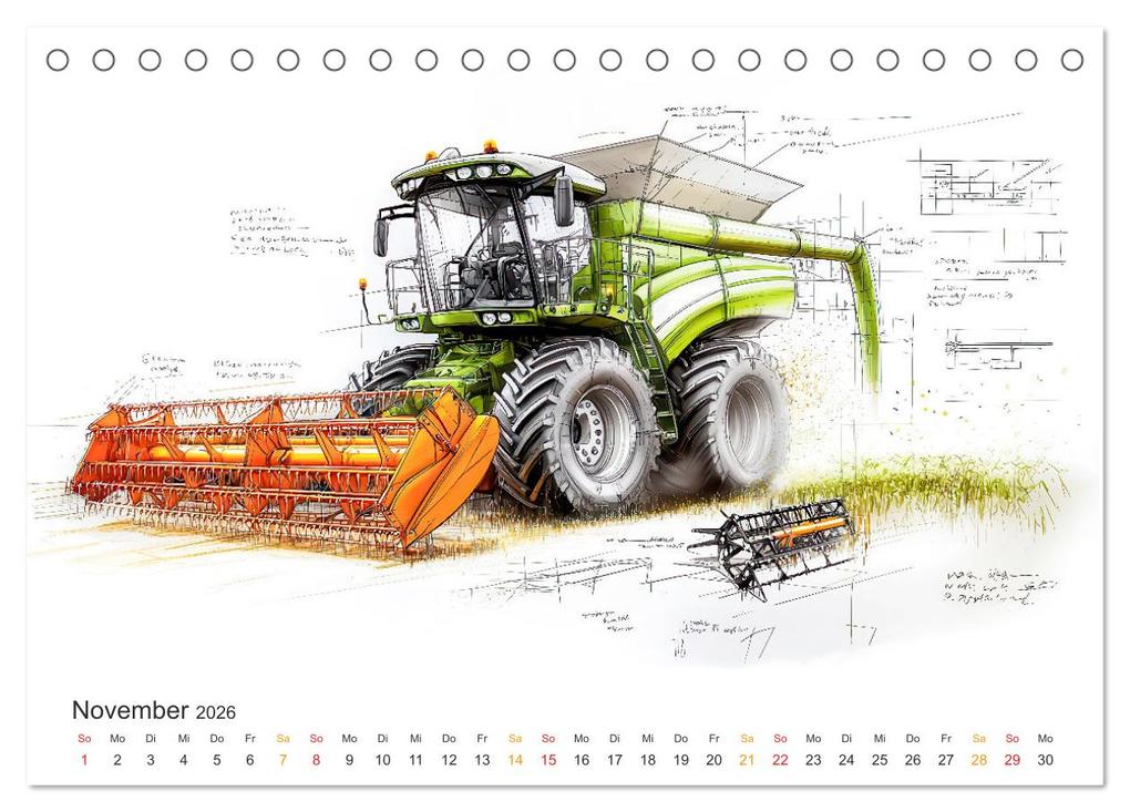 Weitere Ansicht: Mähdrescher - Design Studien (Tischkalender 2026 DIN A5 quer), CALVENDO Monatskalender | Peter Roder, Calvendo