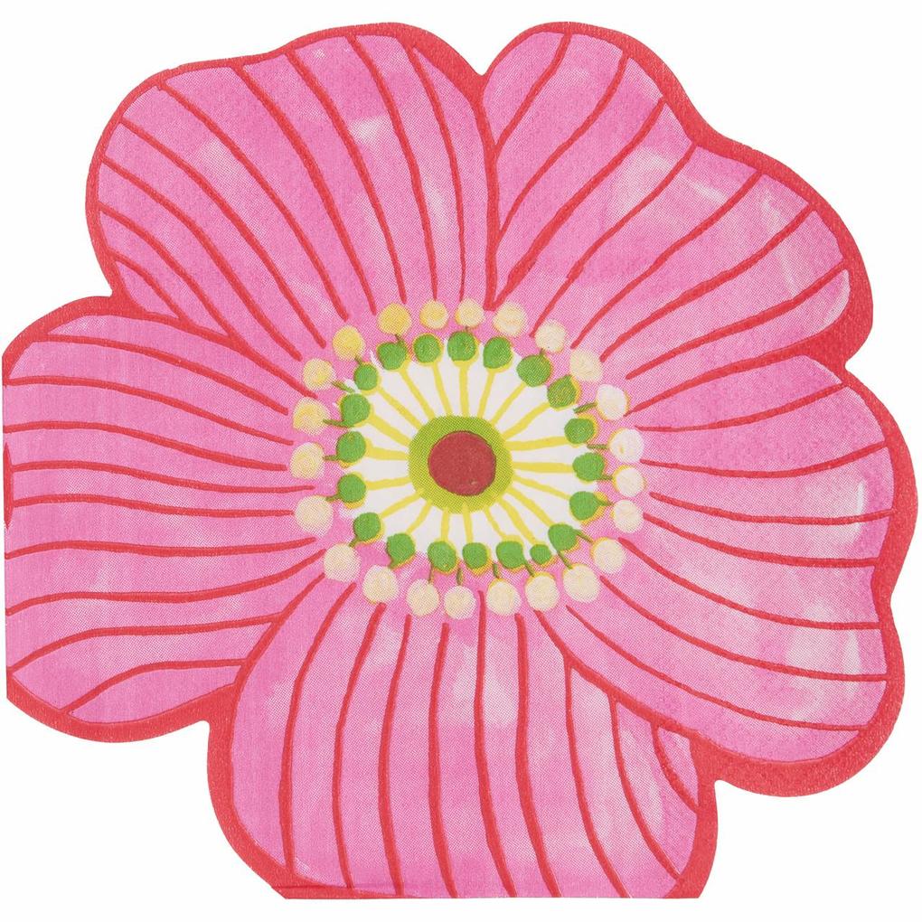 Produktbild: Serviette Pinke Blume, FSC MIX, 20 Stk, 32 x 30,5 cm, 17,5 g/m²