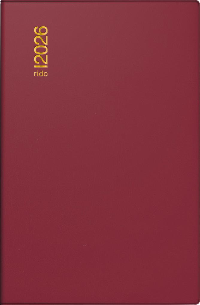 Produktbild: rido/idé 7016212296 | Taschenkalender Mod. Industrie II 2026 | A7, Kunststoff, bordeaux