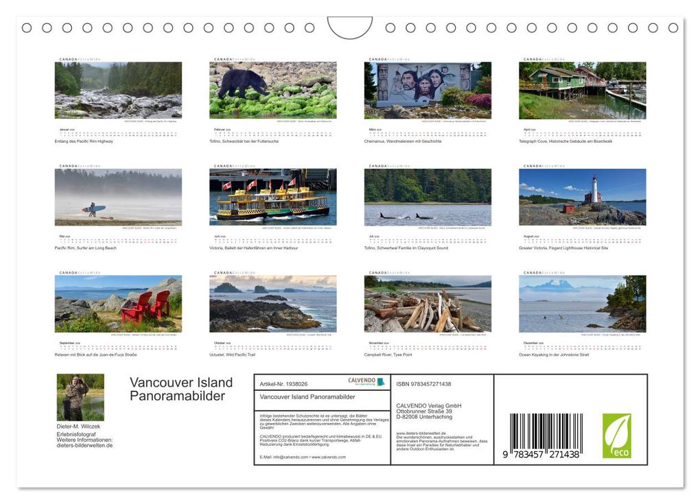 Weitere Ansicht: Vancouver Island Panoramabilder (Wandkalender 2026 DIN A4 quer), CALVENDO Monatskalender | Dieter-M. Wilczek, Calvendo