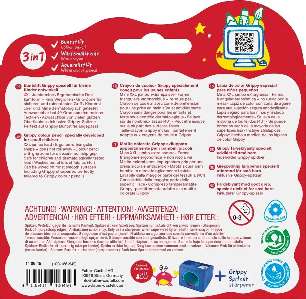 Weitere Ansicht: Faber-Castell Buntstifte Grippy 16er Set mit Spitzer
