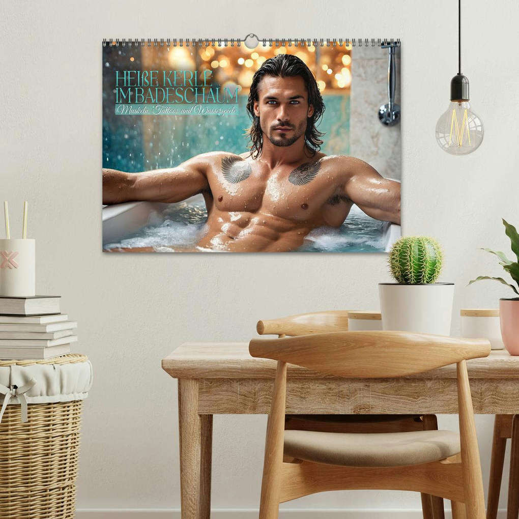 Weitere Ansicht: Heiße Kerle im Badeschaum - Muskeln, Tattoos und Wasserspiele (Wandkalender 2026 DIN A3 quer), CALVENDO Monatskalender | Renate Utz, Calvendo