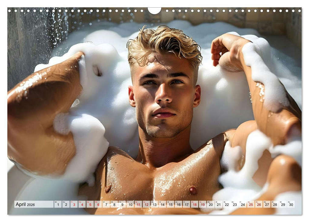 Weitere Ansicht: Heiße Kerle im Badeschaum - Muskeln, Tattoos und Wasserspiele (Wandkalender 2026 DIN A3 quer), CALVENDO Monatskalender | Renate Utz, Calvendo