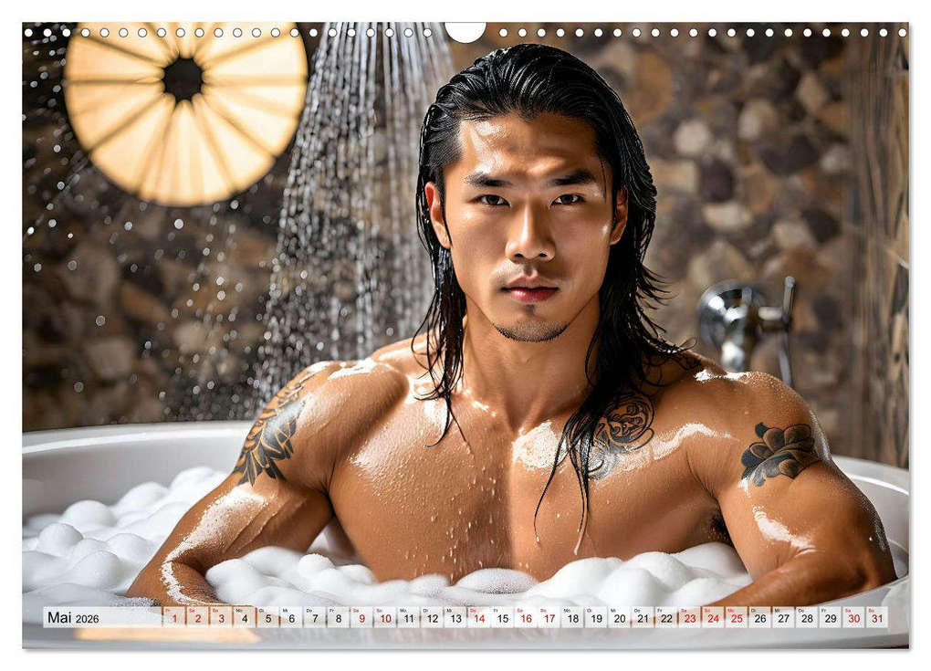 Weitere Ansicht: Heiße Kerle im Badeschaum - Muskeln, Tattoos und Wasserspiele (Wandkalender 2026 DIN A3 quer), CALVENDO Monatskalender | Renate Utz, Calvendo