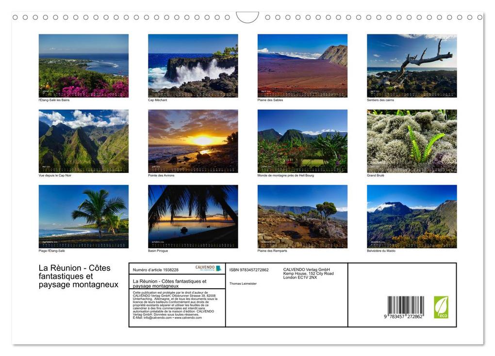 Weitere Ansicht: La Rèunion - Côtes fantastiques et paysage montagneux (Calendrier mural 2026 DIN A3 vertical), CALVENDO calendrier mensuel | Calvendo, Thomas Leimeister