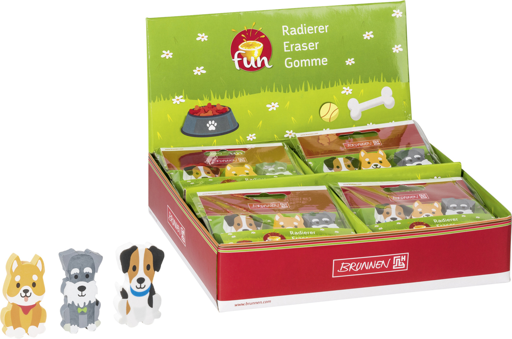 Weitere Ansicht: Display Radiergummi Hund 3er