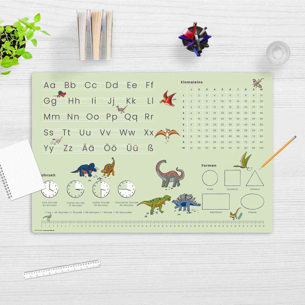 Weitere Ansicht: Cover-your-desk Schreibtischunterlage für Kinder LernunterlageEinschulungverschiedene Designs, ABC, 1x1, Uhrzeiten, aus hochwertigem Vinyl, 60 x 40 cm