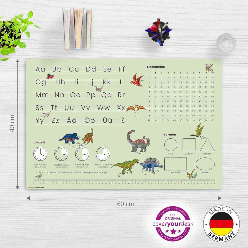Weitere Ansicht: Cover-your-desk Schreibtischunterlage für Kinder LernunterlageEinschulungverschiedene Designs, ABC, 1x1, Uhrzeiten, aus hochwertigem Vinyl, 60 x 40 cm