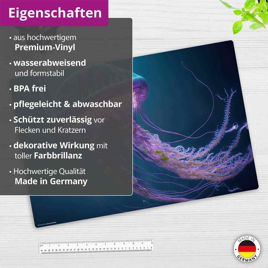 Weitere Ansicht: Cover-your-desk Schreibtischunterlage für Kinder Leuchtende Qualle, aus hochwertigem Vinyl, 60 x 40 cm