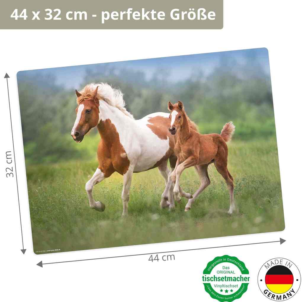 Weitere Ansicht: Tischsetmacher Tischset Pferde Mama mit Fohlen , aus hochwertigem Vinyl, 44 x 32 cm