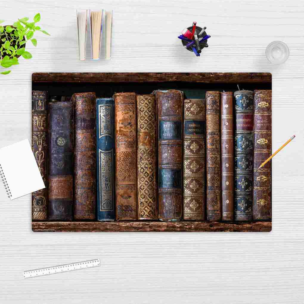 Weitere Ansicht: Cover-your-desk Schreibtischunterlage für Kinder und Erwachsene Antike Bücher, aus hochwertigem Vinyl, 60 x 40 cm