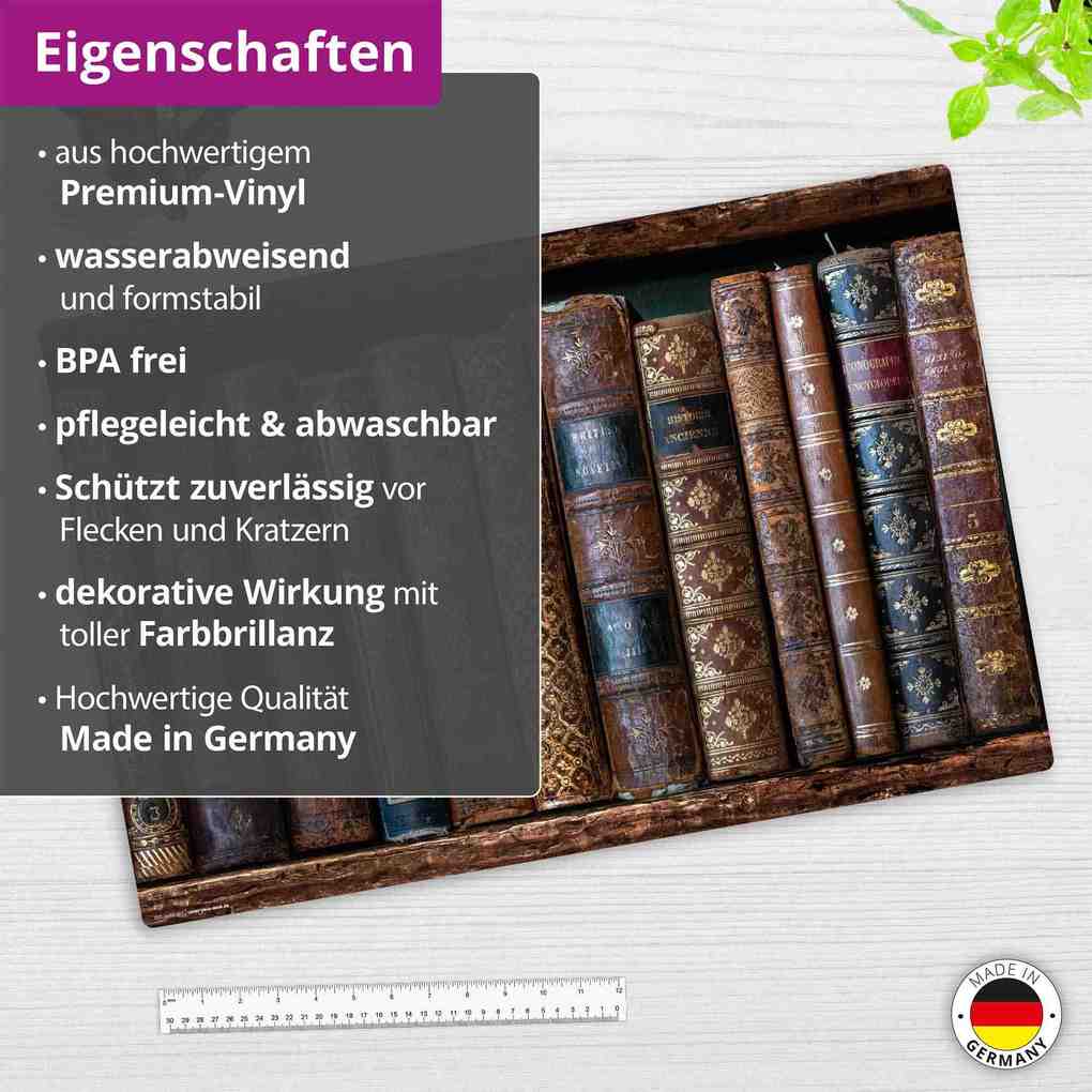Weitere Ansicht: Cover-your-desk Schreibtischunterlage für Kinder und Erwachsene Antike Bücher, aus hochwertigem Vinyl, 60 x 40 cm