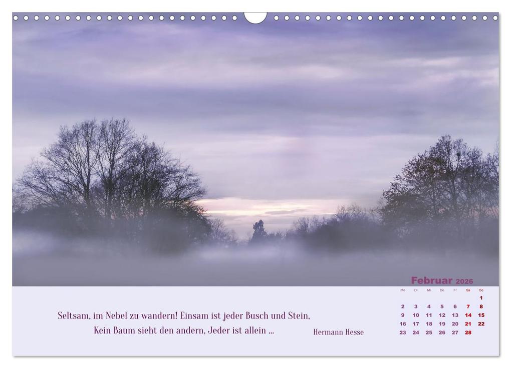 Weitere Ansicht: Nebelfarben. Ein poetischer Spaziergang (Wandkalender 2026 DIN A3 quer), CALVENDO Monatskalender | Calvendo