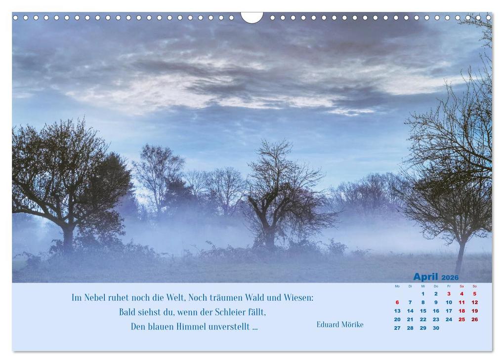 Weitere Ansicht: Nebelfarben. Ein poetischer Spaziergang (Wandkalender 2026 DIN A3 quer), CALVENDO Monatskalender | Calvendo