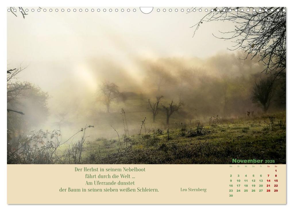 Weitere Ansicht: Nebelfarben. Ein poetischer Spaziergang (Wandkalender 2026 DIN A3 quer), CALVENDO Monatskalender | Calvendo