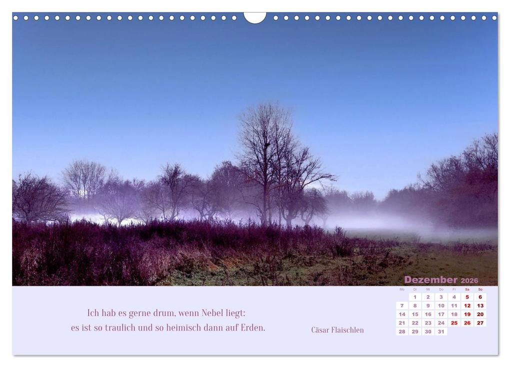 Weitere Ansicht: Nebelfarben. Ein poetischer Spaziergang (Wandkalender 2026 DIN A3 quer), CALVENDO Monatskalender | Calvendo