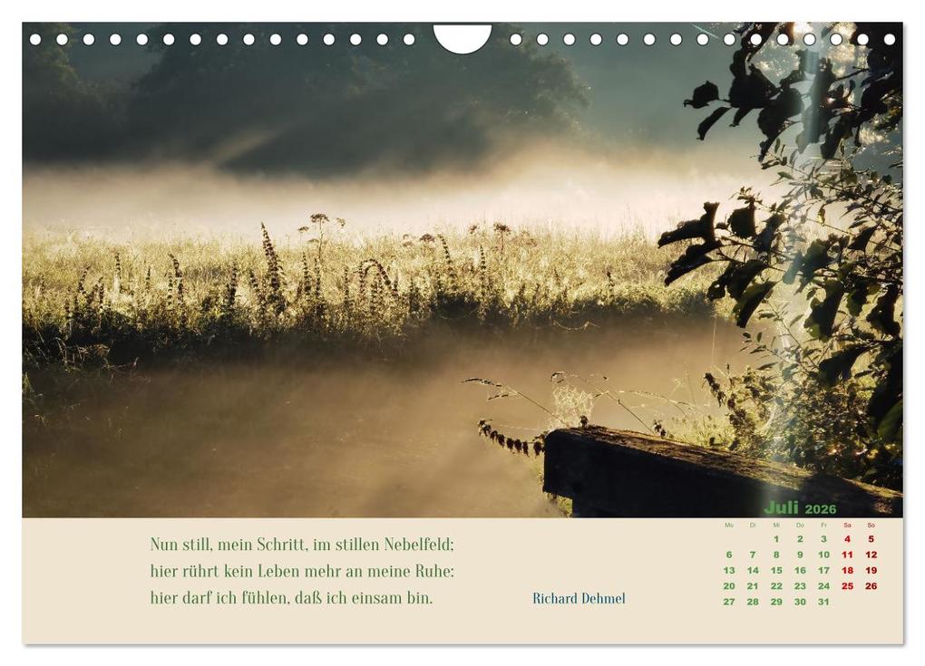 Weitere Ansicht: Nebelfarben. Ein poetischer Spaziergang (Wandkalender 2026 DIN A4 quer), CALVENDO Monatskalender | Calvendo