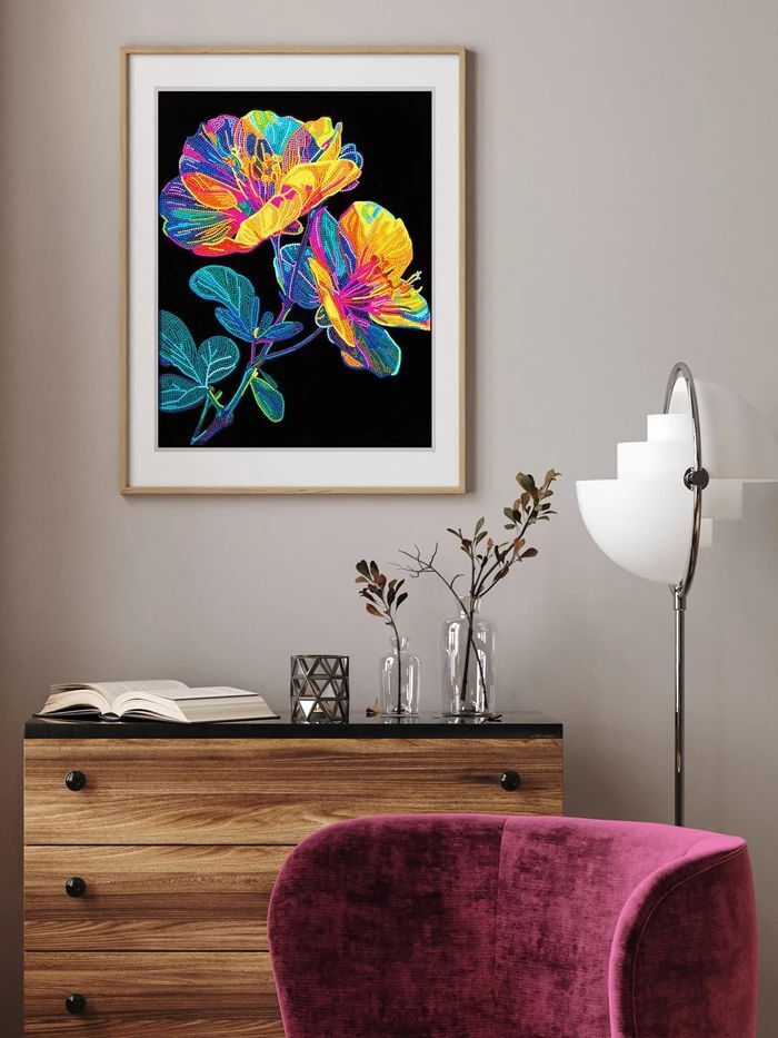 Weitere Ansicht: DIAMOND DOTZ - Diamond Painting Neon Blumen