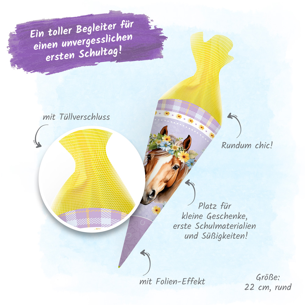 Weitere Ansicht: Trötsch Schultüte 22 cm Pferde