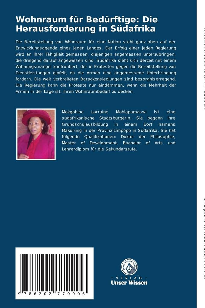 Weitere Ansicht: Wohnraum für Bedürftige: Die Herausforderung in Südafrika | Mokgohloe Lorraine Mohlapamaswi