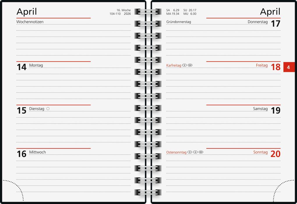 Weitere Ansicht: rido/idé 7013102306 | Taschenkalender Mod. perfect/Technik I 2026 | A6, Kunststoff, blau