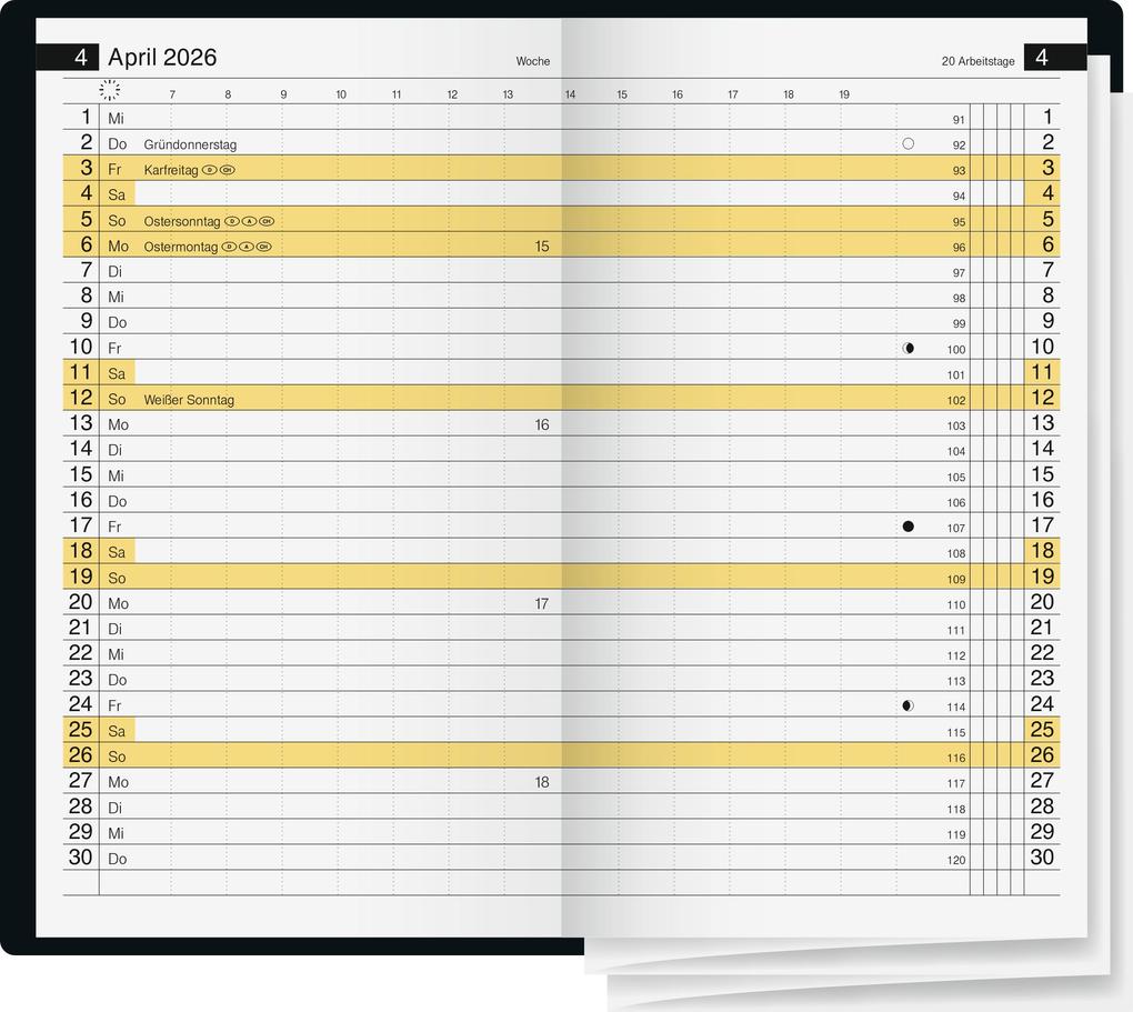 Weitere Ansicht: rido/idé 7045424706 | Taschenkalender Mod. Miniplaner d 15 2026 | A6, Kunstleder, rotbraun