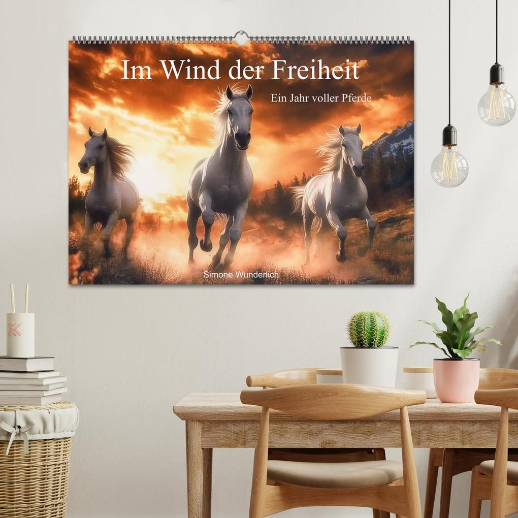 Weitere Ansicht: Im Wind der Freiheit - Ein Jahr voller Pferde (Wandkalender 2026 DIN A2 quer), CALVENDO Monatskalender | Simone Wunderlich, Calvendo