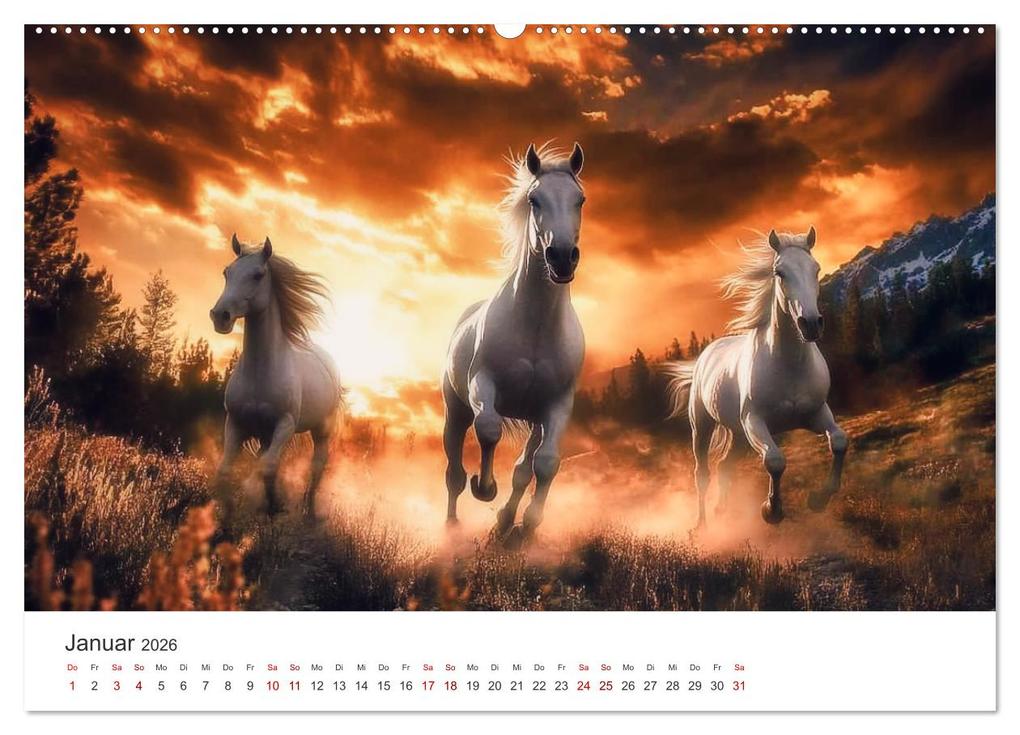 Weitere Ansicht: Im Wind der Freiheit - Ein Jahr voller Pferde (Wandkalender 2026 DIN A2 quer), CALVENDO Monatskalender | Simone Wunderlich, Calvendo