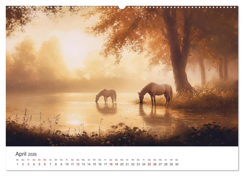 Weitere Ansicht: Im Wind der Freiheit - Ein Jahr voller Pferde (Wandkalender 2026 DIN A2 quer), CALVENDO Monatskalender | Simone Wunderlich, Calvendo