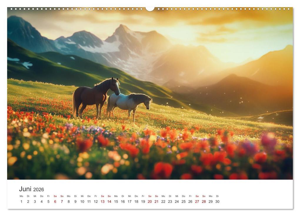 Weitere Ansicht: Im Wind der Freiheit - Ein Jahr voller Pferde (Wandkalender 2026 DIN A2 quer), CALVENDO Monatskalender | Simone Wunderlich, Calvendo