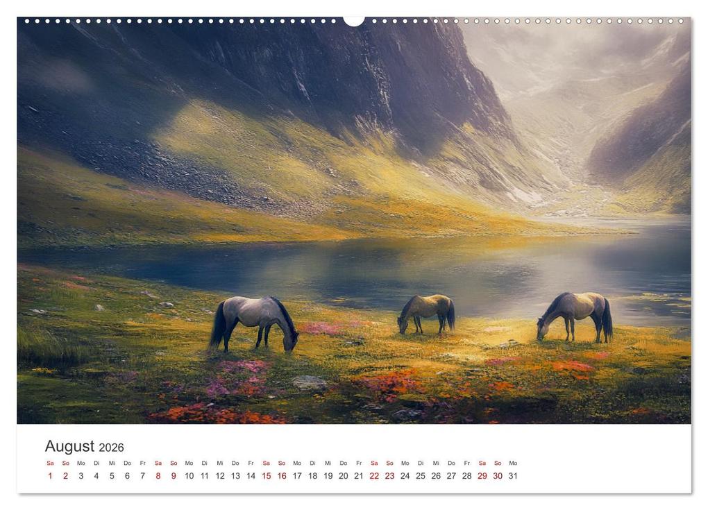 Weitere Ansicht: Im Wind der Freiheit - Ein Jahr voller Pferde (Wandkalender 2026 DIN A2 quer), CALVENDO Monatskalender | Simone Wunderlich, Calvendo