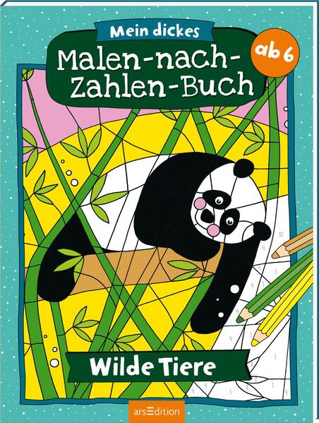 Produktbild: Mein dickes Malen-nach-Zahlen-Buch - Wilde Tiere