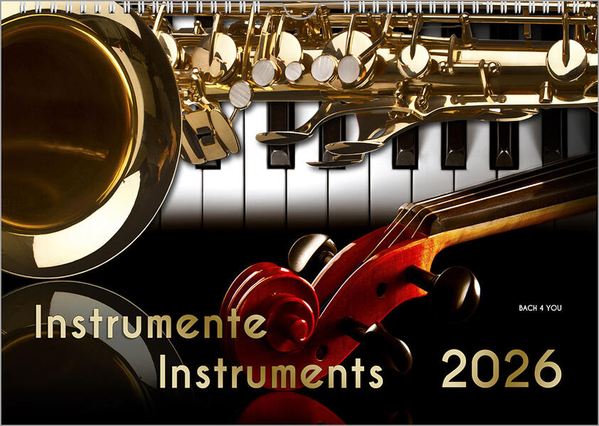Produktbild: Musikinstrumente, ein Musik-Kalender 2026, DIN A4 | Peter Bach jr.