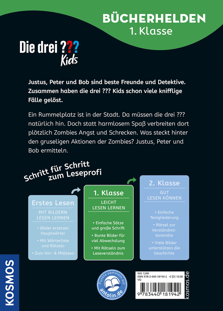 Weitere Ansicht: Die drei ??? Kids, Bücherhelden 1. Klasse, Vorsicht, Zombies! | Anne Scheller