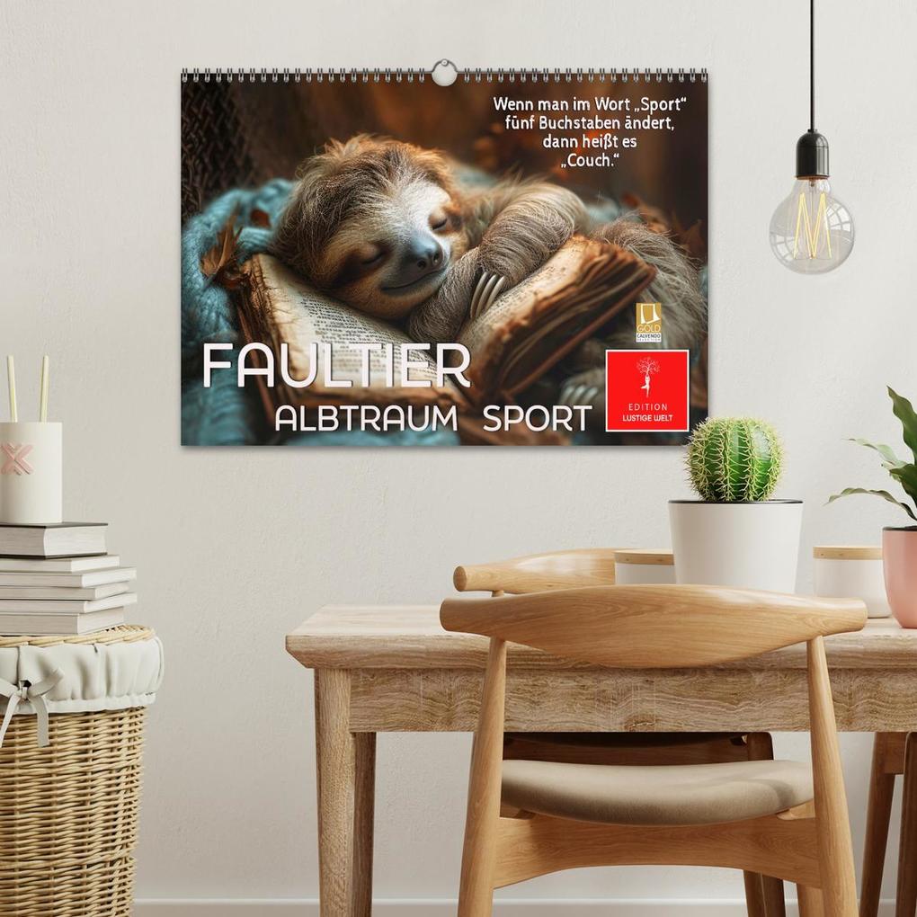 Weitere Ansicht: Faultier - Albtraum Sport (Wandkalender 2026 DIN A3 quer), CALVENDO Monatskalender | Peter Roder, Calvendo